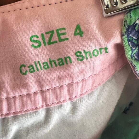 Lilly Pulitzer Callahan Loopy Elephant Print Green Blue Casual Shorts Size 4 - Picture 5 of 6